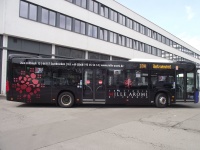 Bus mit "Trattoria Mille Aromi-Werbung" im Betriebshof Saarbrücken, 2016
