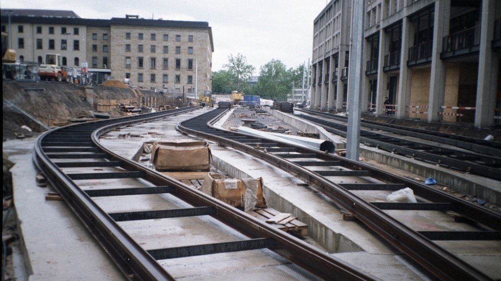Bauarbeiten am Hauptbahnhof Saarbrücken, 1997