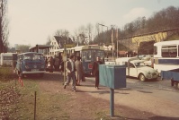 Linienbus an der Saarmessehaltestelle, 1976