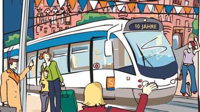 Saarbahn Jubiläumsmotiv