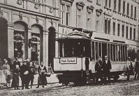 Dampfstraßenbahn, Erster Straßenbahnwagen auf der Strecke St. Johann bis „Louisenthal“ 1890 Image
