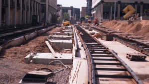 Saarbahn, Hauptbahnhof, Bauarbeiten, 1996