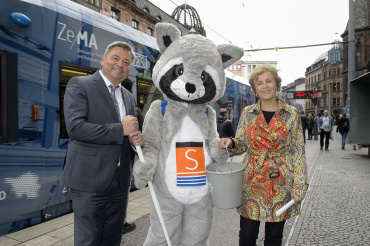 BaBu mit OBin Charlotte Britz und Saarbahn-Chef Peter Edlinger Image