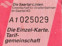 Einzelfahrschein der GSS für den Gemeinschaftstarif mit Forbach ab 1986 