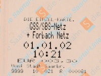 Fahrkarten-Testdruck nach Einführung des Euro 2002 