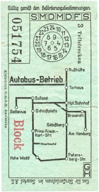 Das Streckennetz wächst, Fahrschein um 1930