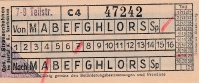 Die Buchstabenreihe von 1948 bezeichnet die Strecken: Nur mit dem Bus konnte man nach B (Bürgerhospital), nach F (Friedhof) mit Bus oder Straßenbahn fahren.