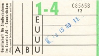 Ab 1963 wurden Fahrscheine gestempelt. Dieses waren die Scheine, die dann ab 1965 nur noch im Omnibus galten, weil die Straßenbahn stillgelegt wurde.